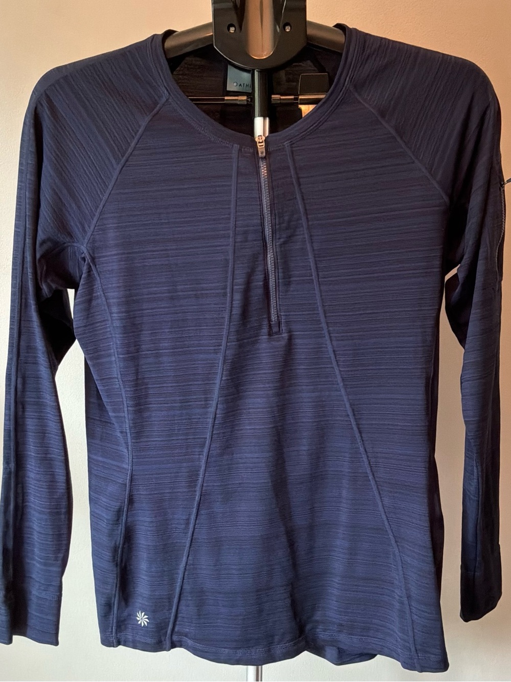 Athleta Blue Pacifica 1/4 Zip Pullover Top Size Large EUC